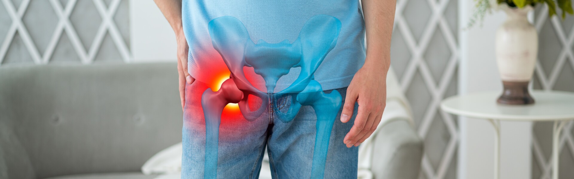 Patient with hip osteoarthritis at The Health Hub, Haywards Heath